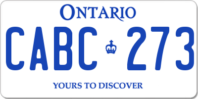 ON license plate CABC273