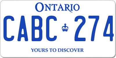 ON license plate CABC274