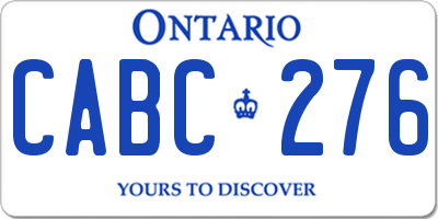 ON license plate CABC276