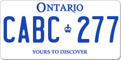 ON license plate CABC277