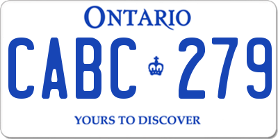 ON license plate CABC279