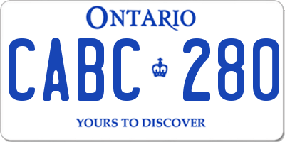 ON license plate CABC280