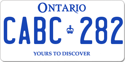 ON license plate CABC282