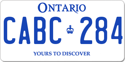 ON license plate CABC284