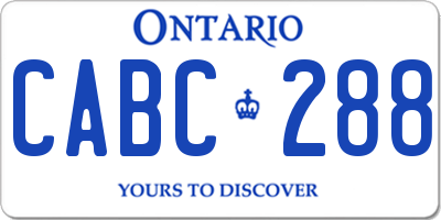 ON license plate CABC288