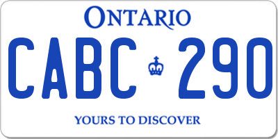 ON license plate CABC290