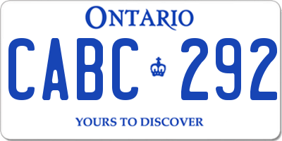 ON license plate CABC292