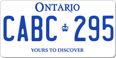 ON license plate CABC295