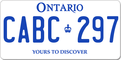 ON license plate CABC297