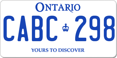 ON license plate CABC298