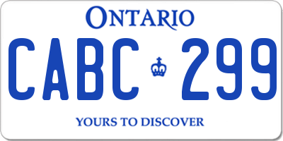 ON license plate CABC299