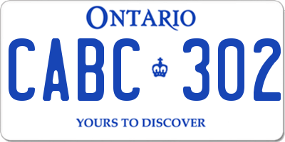 ON license plate CABC302