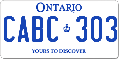 ON license plate CABC303