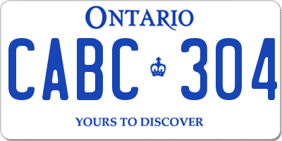 ON license plate CABC304