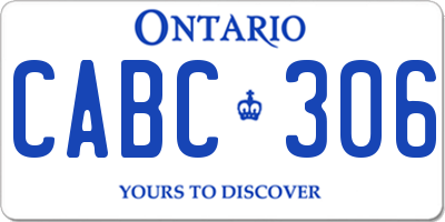 ON license plate CABC306