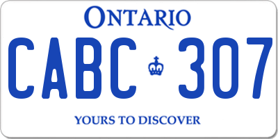 ON license plate CABC307