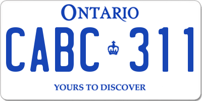 ON license plate CABC311