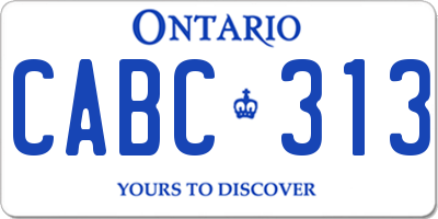 ON license plate CABC313