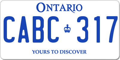 ON license plate CABC317