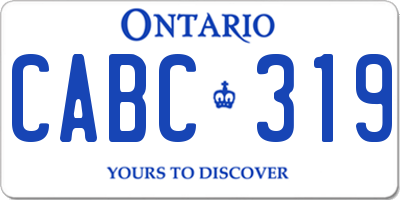 ON license plate CABC319