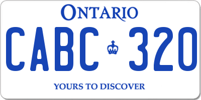 ON license plate CABC320