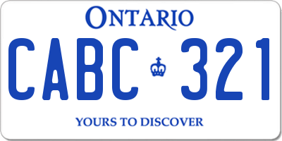 ON license plate CABC321