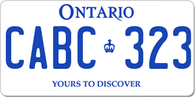 ON license plate CABC323