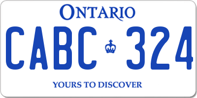 ON license plate CABC324