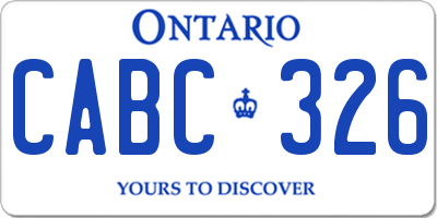 ON license plate CABC326