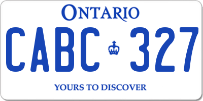 ON license plate CABC327