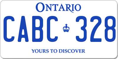 ON license plate CABC328