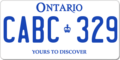 ON license plate CABC329