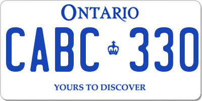 ON license plate CABC330