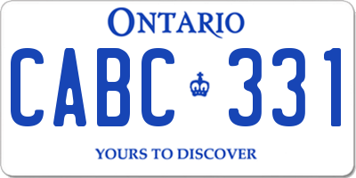 ON license plate CABC331