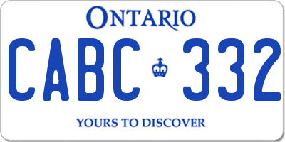 ON license plate CABC332