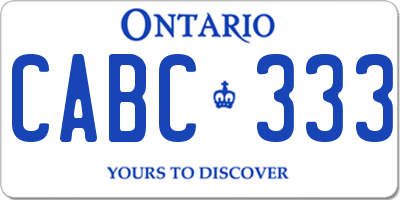 ON license plate CABC333