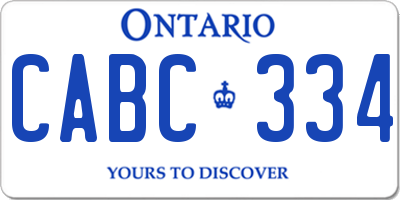 ON license plate CABC334