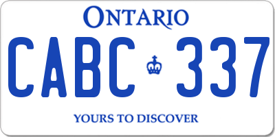 ON license plate CABC337