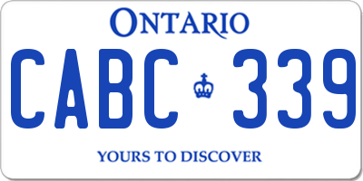 ON license plate CABC339