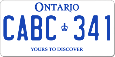 ON license plate CABC341