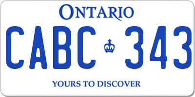 ON license plate CABC343