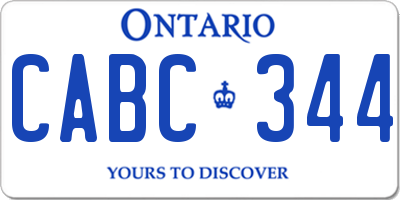 ON license plate CABC344