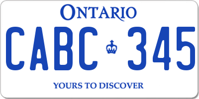 ON license plate CABC345