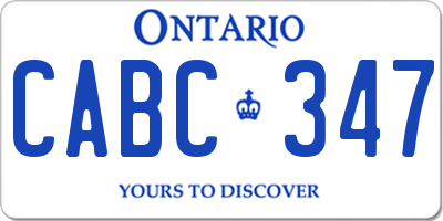 ON license plate CABC347