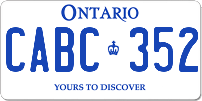 ON license plate CABC352