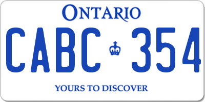 ON license plate CABC354