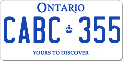 ON license plate CABC355