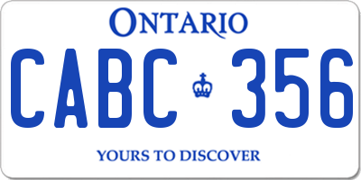 ON license plate CABC356