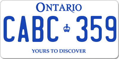 ON license plate CABC359