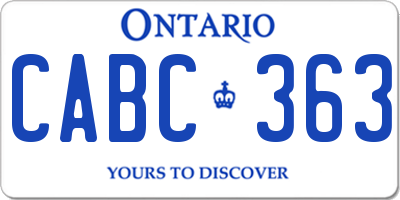 ON license plate CABC363